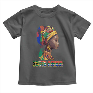 South Africa Pride Toddler T Shirt Black African Woman TS02 Dark Heather Print Your Wear