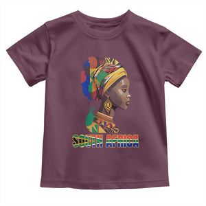 South Africa Pride Toddler T Shirt Black African Woman TS02 Maroon Print Your Wear