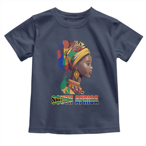 South Africa Pride Toddler T Shirt Black African Woman TS02 Navy Print Your Wear