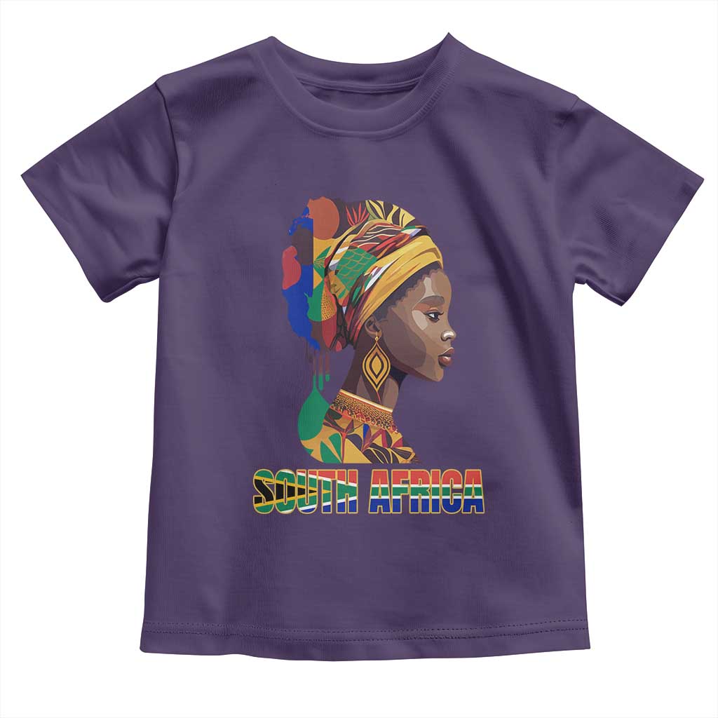 South Africa Pride Toddler T Shirt Black African Woman TS02 Purple Print Your Wear