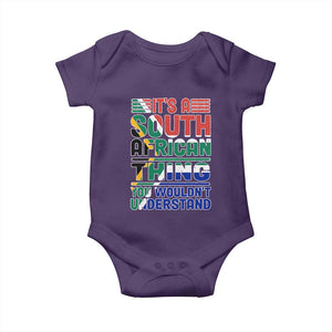 South Africa Flag Baby Onesie Funny It's A South African Thing You Wouldn't Understand TS02 Purple Print Your Wear