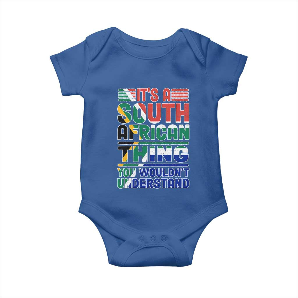 South Africa Flag Baby Onesie Funny It's A South African Thing You Wouldn't Understand TS02 Royal Blue Print Your Wear