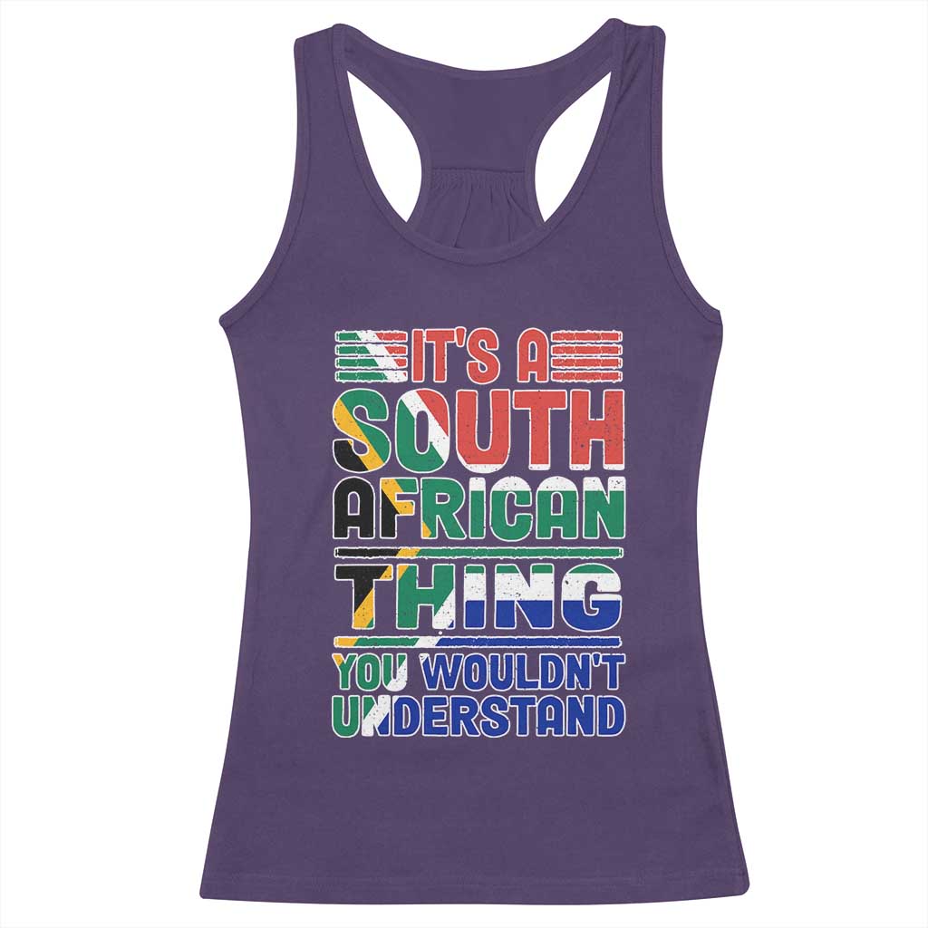 South Africa Flag Racerback Tank Top Funny It's A South African Thing You Wouldn't Understand TS02 Purple Print Your Wear