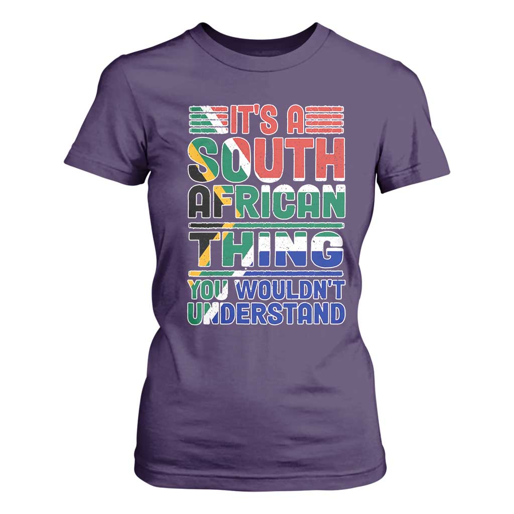 South Africa Flag T Shirt For Women Funny It's A South African Thing You Wouldn't Understand TS02 Purple Print Your Wear