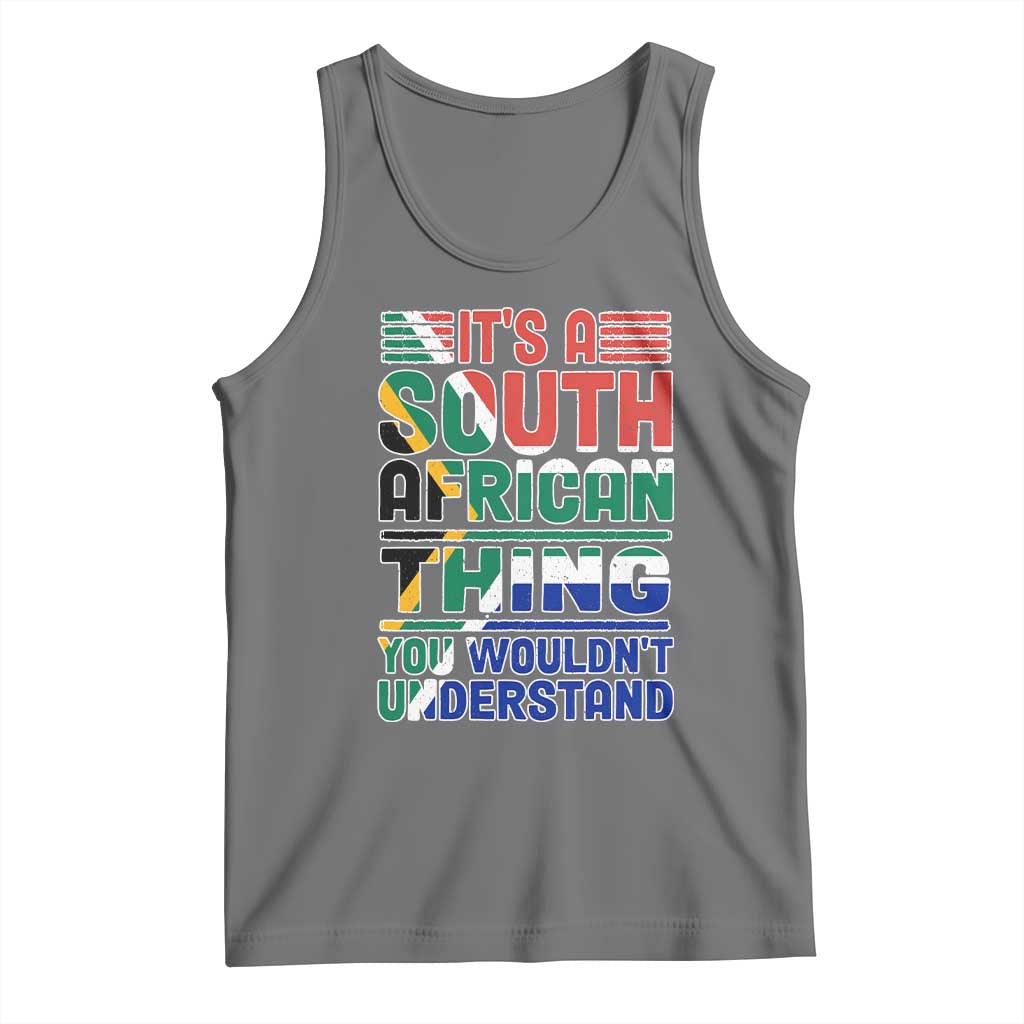 South Africa Flag Tank Top Funny It's A South African Thing You Wouldn't Understand TS02 Black Heather Print Your Wear