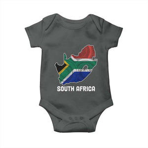 South Africa Pride Baby Onesie South African Flag Map TS02 Dark Heather Print Your Wear