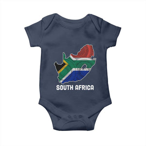 South Africa Pride Baby Onesie South African Flag Map TS02 Navy Print Your Wear