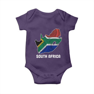 South Africa Pride Baby Onesie South African Flag Map TS02 Purple Print Your Wear