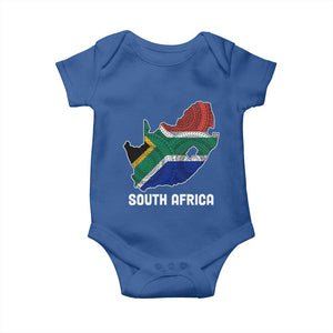 South Africa Pride Baby Onesie South African Flag Map TS02 Royal Blue Print Your Wear