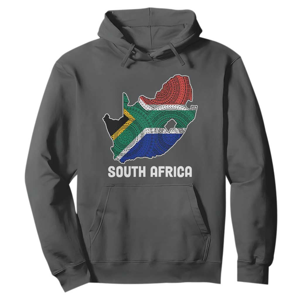 South Africa Pride Hoodie South African Flag Map TS02 Dark Heather Printyourwear