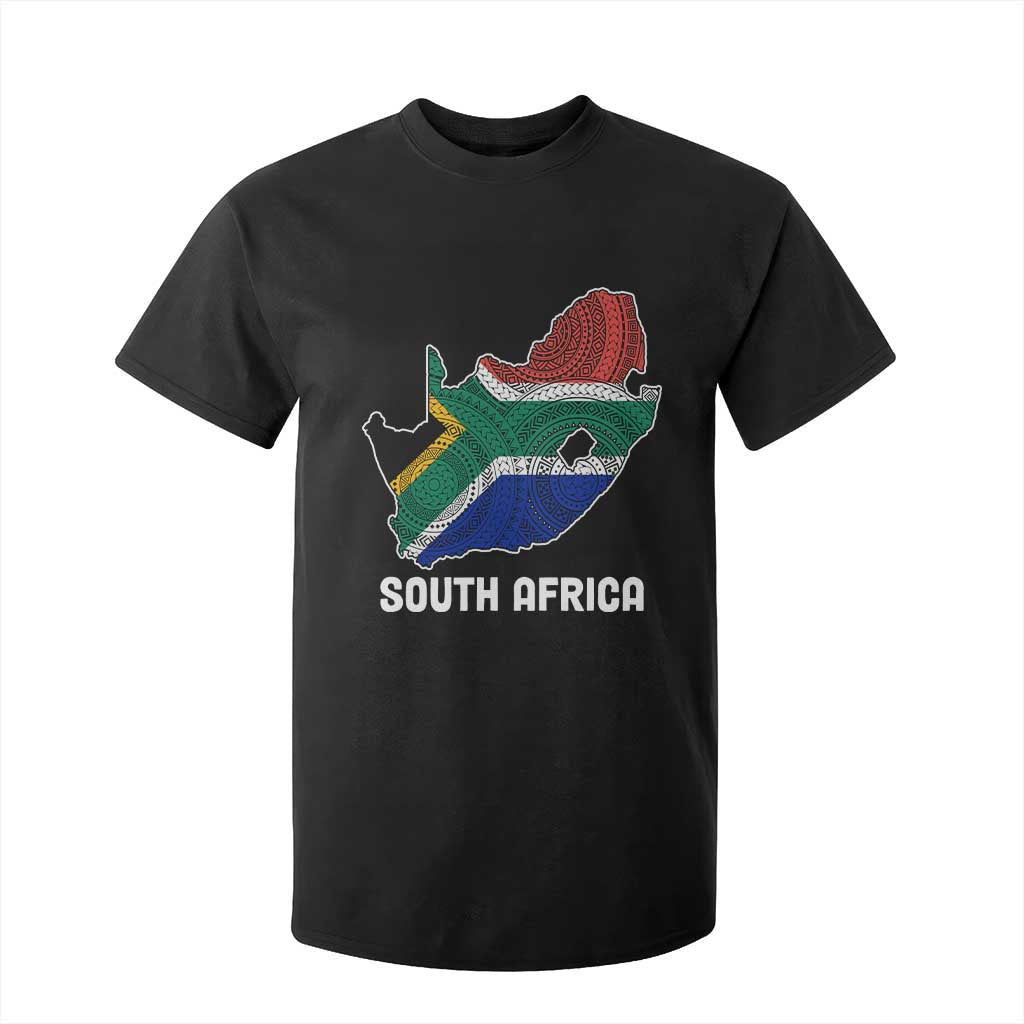South Africa Pride T Shirt For Kid South African Flag Map TS02 Black Print Your Wear