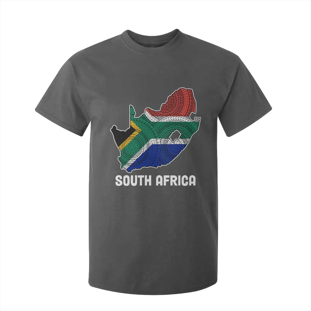 South Africa Pride T Shirt For Kid South African Flag Map TS02 Dark Heather Print Your Wear