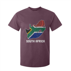 South Africa Pride T Shirt For Kid South African Flag Map TS02 Maroon Print Your Wear