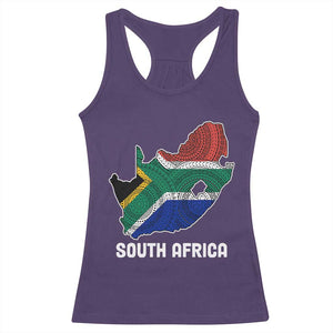 South Africa Pride Racerback Tank Top South African Flag Map TS02 Purple Print Your Wear