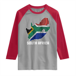 South Africa Pride Raglan Shirt South African Flag Map TS02 Sport Gray Red Print Your Wear
