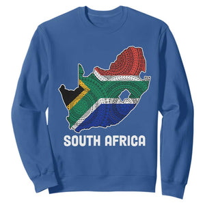 South Africa Pride Sweatshirt South African Flag Map TS02 Royal Blue Printyourwear