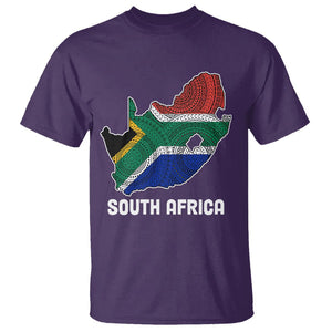 South Africa Pride T Shirt South African Flag Map TS02 Purple Printyourwear