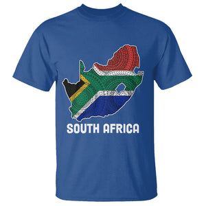 South Africa Pride T Shirt South African Flag Map TS02 Royal Blue Printyourwear