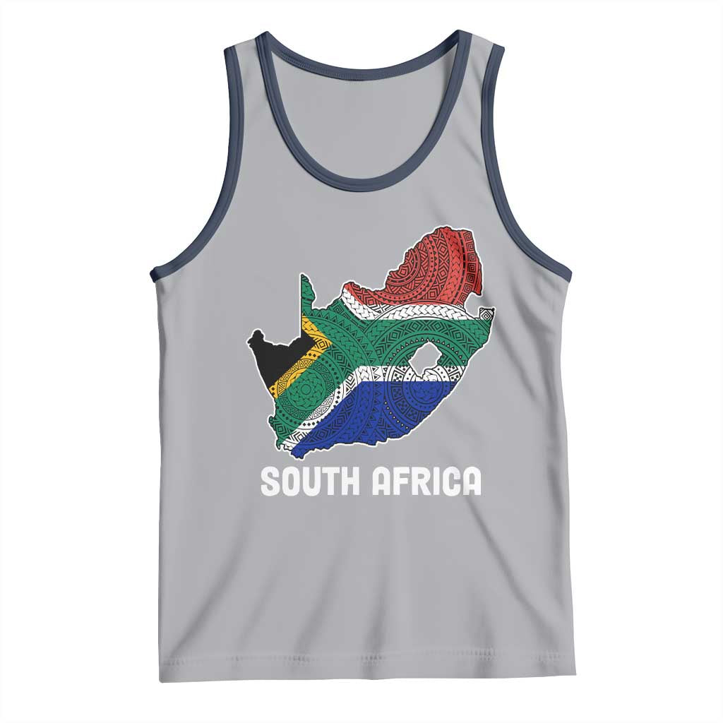 South Africa Pride Tank Top South African Flag Map TS02 Athletic Heather Navy Print Your Wear