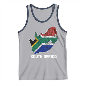 South Africa Pride Tank Top South African Flag Map TS02 Athletic Heather Navy Print Your Wear