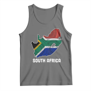 South Africa Pride Tank Top South African Flag Map TS02 Black Heather Print Your Wear