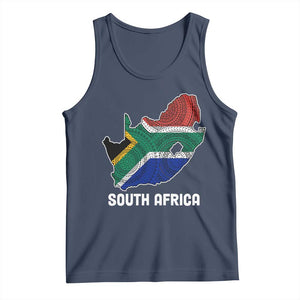 South Africa Pride Tank Top South African Flag Map TS02 Navy Print Your Wear