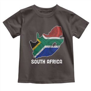 South Africa Pride Toddler T Shirt South African Flag Map TS02 Dark Chocolate Print Your Wear