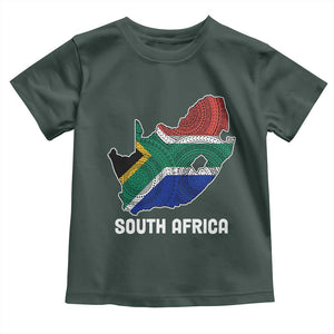 South Africa Pride Toddler T Shirt South African Flag Map TS02 Dark Forest Green Print Your Wear