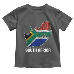 South Africa Pride Toddler T Shirt South African Flag Map TS02 Dark Heather Print Your Wear