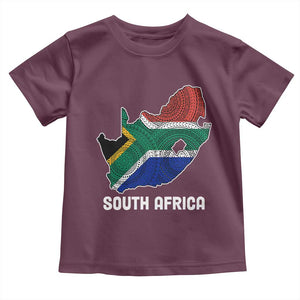 South Africa Pride Toddler T Shirt South African Flag Map TS02 Maroon Print Your Wear