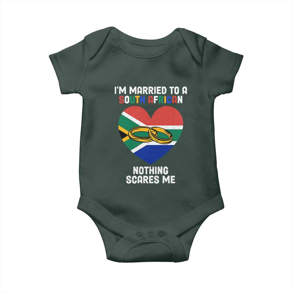 Funny South Africa Baby Onesie I'm Married To A South African Nothing Scares Me TS02 Print Your Wear