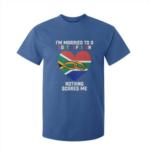 Funny South Africa T Shirt For Kid I'm Married To A South African Nothing Scares Me TS02 Royal Blue Print Your Wear