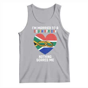 Funny South Africa Tank Top I'm Married To A South African Nothing Scares Me TS02 Athletic Heather Print Your Wear