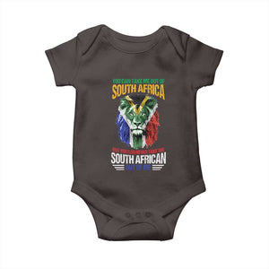 South Africa Pride Baby Onesie You Can Never Take The South African Out Of Me TS02 Dark Chocolate Print Your Wear
