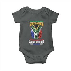 South Africa Pride Baby Onesie You Can Never Take The South African Out Of Me TS02 Dark Heather Print Your Wear