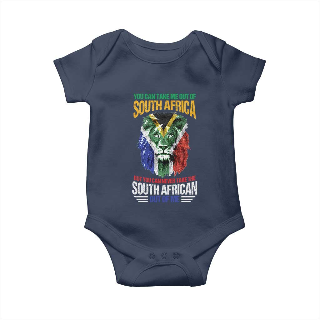 South Africa Pride Baby Onesie You Can Never Take The South African Out Of Me TS02 Navy Print Your Wear