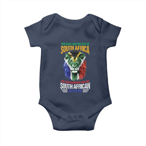 South Africa Pride Baby Onesie You Can Never Take The South African Out Of Me TS02 Navy Print Your Wear