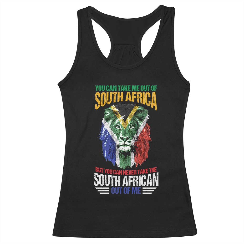 South Africa Pride Racerback Tank Top You Can Never Take The South African Out Of Me TS02 Black Print Your Wear