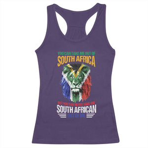 South Africa Pride Racerback Tank Top You Can Never Take The South African Out Of Me TS02 Purple Print Your Wear