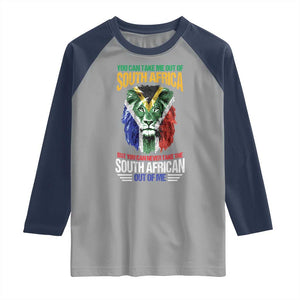 South Africa Pride Raglan Shirt You Can Never Take The South African Out Of Me TS02 Sport Gray Navy Print Your Wear