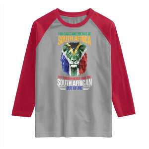 South Africa Pride Raglan Shirt You Can Never Take The South African Out Of Me TS02 Sport Gray Red Print Your Wear