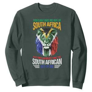 South Africa Pride Sweatshirt You Can Never Take The South African Out Of Me TS02 Dark Forest Green Printyourwear