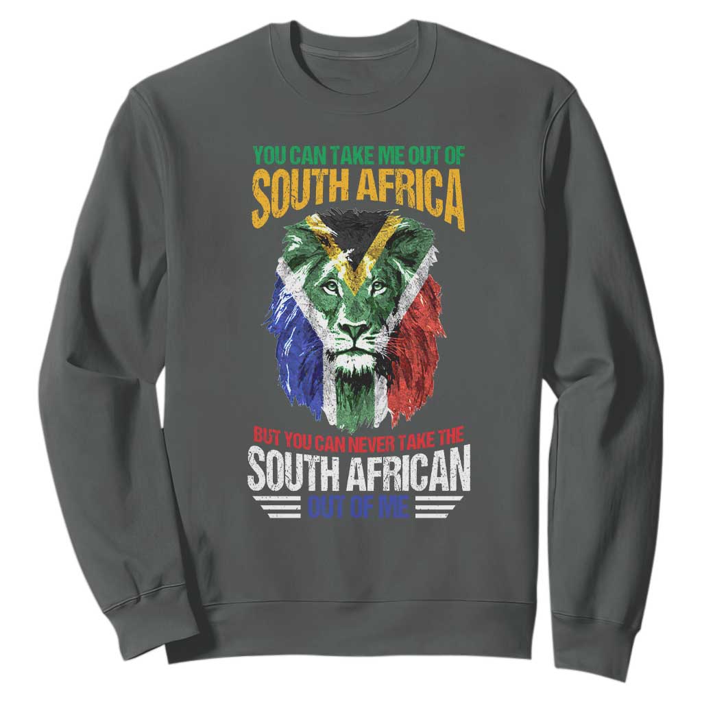 South Africa Pride Sweatshirt You Can Never Take The South African Out Of Me TS02 Dark Heather Printyourwear
