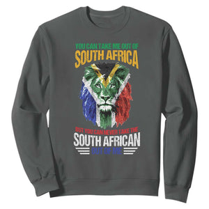 South Africa Pride Sweatshirt You Can Never Take The South African Out Of Me TS02 Dark Heather Printyourwear