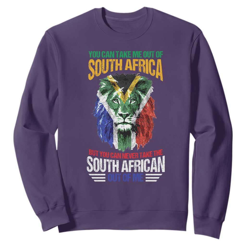 South Africa Pride Sweatshirt You Can Never Take The South African Out Of Me TS02 Purple Printyourwear