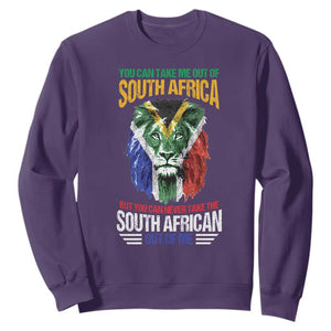 South Africa Pride Sweatshirt You Can Never Take The South African Out Of Me TS02 Purple Printyourwear