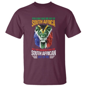 South Africa Pride T Shirt You Can Never Take The South African Out Of Me TS02 Maroon Printyourwear
