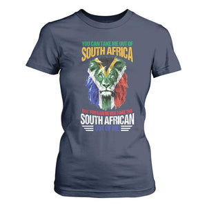 South Africa Pride T Shirt For Women You Can Never Take The South African Out Of Me TS02 Navy Print Your Wear