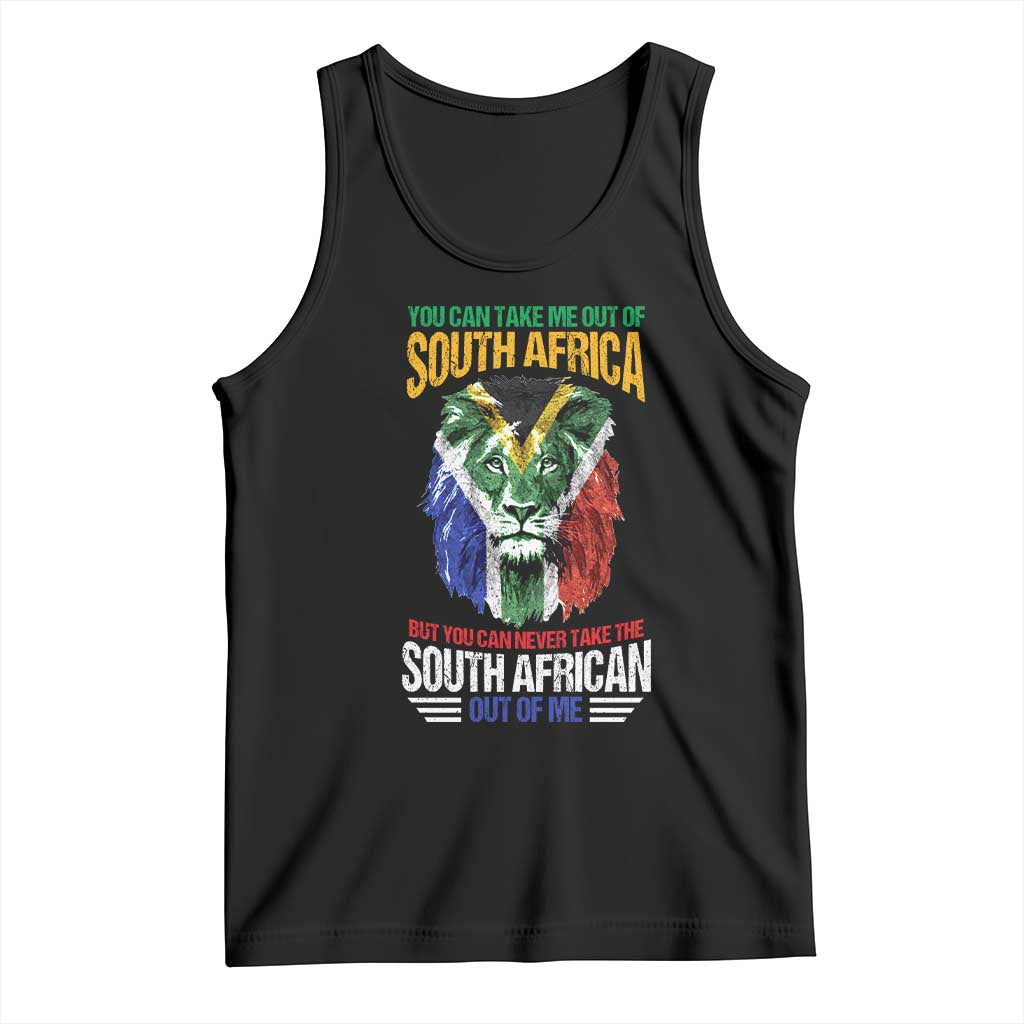 South Africa Pride Tank Top You Can Never Take The South African Out Of Me TS02 Black Print Your Wear