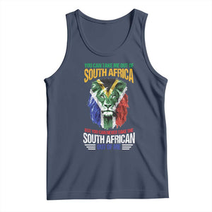 South Africa Pride Tank Top You Can Never Take The South African Out Of Me TS02 Navy Print Your Wear